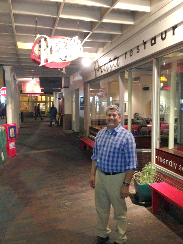 Daniel outside the Plaza Caf&eacute;