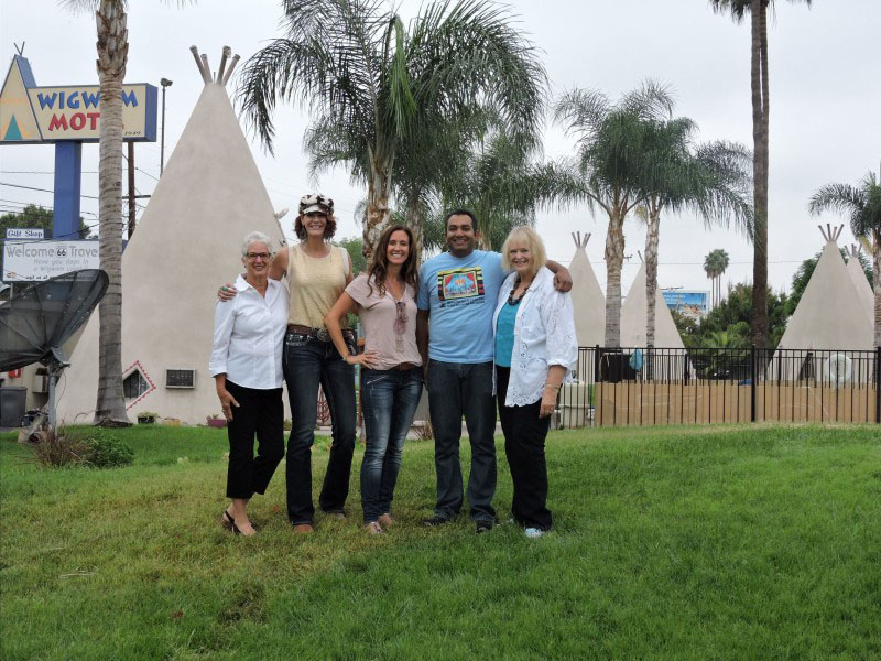 Donna, Christine, Lorie, Kumar, and Carol at the Wigwam Motel