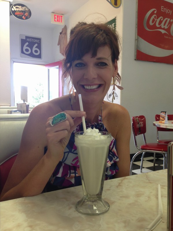 Christine with ice-cream soda